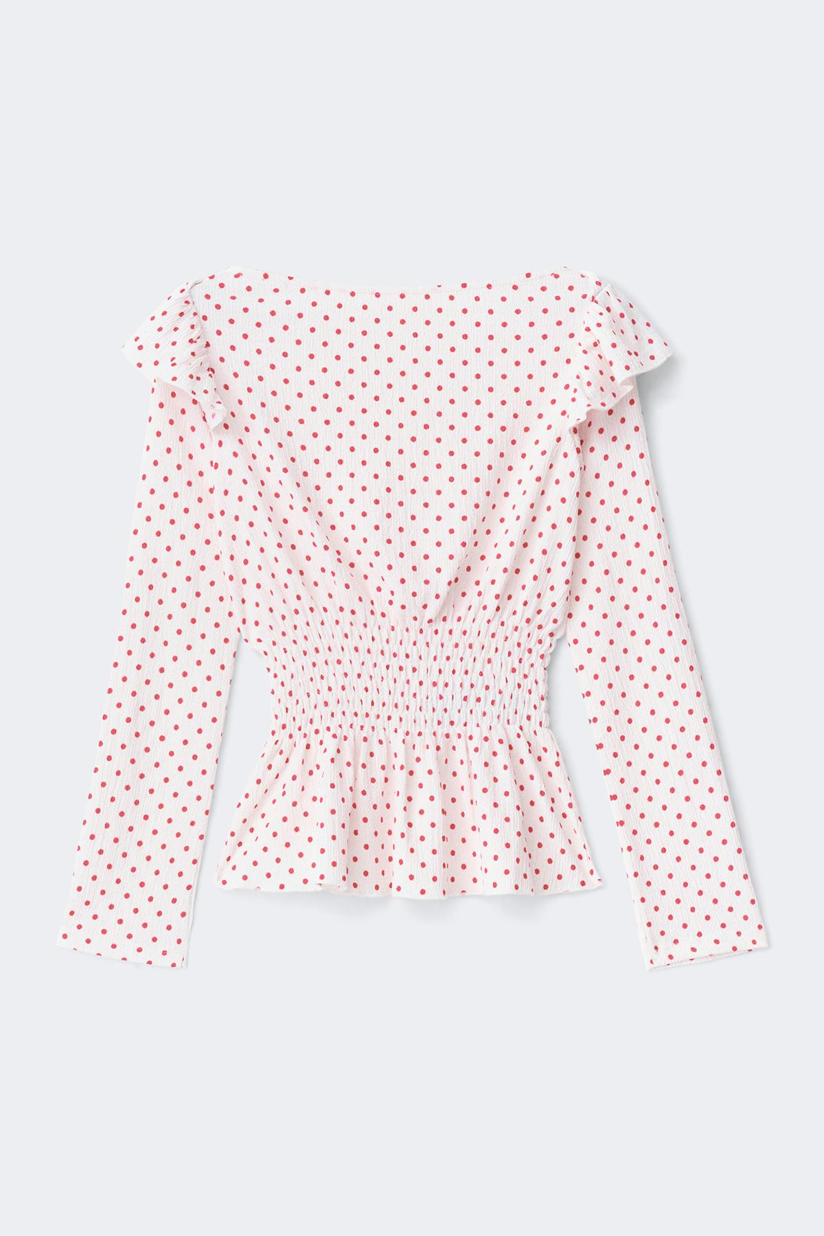 Y long sleeve smock top - Barley/print