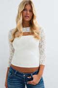 14+ lace top - Blanc