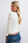 14+ lace top - Blanc
