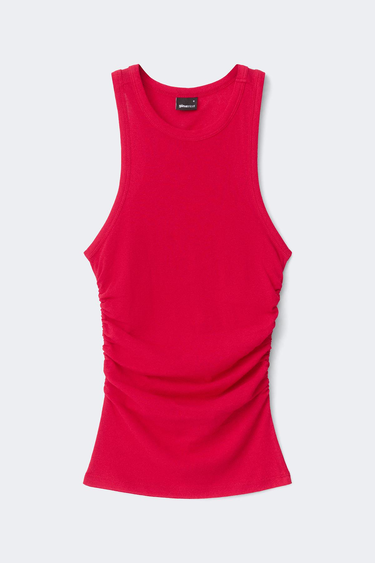 Ruched tank top - Lipstick red