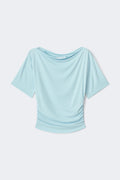 Y fitted short sleeve top - Cool blue