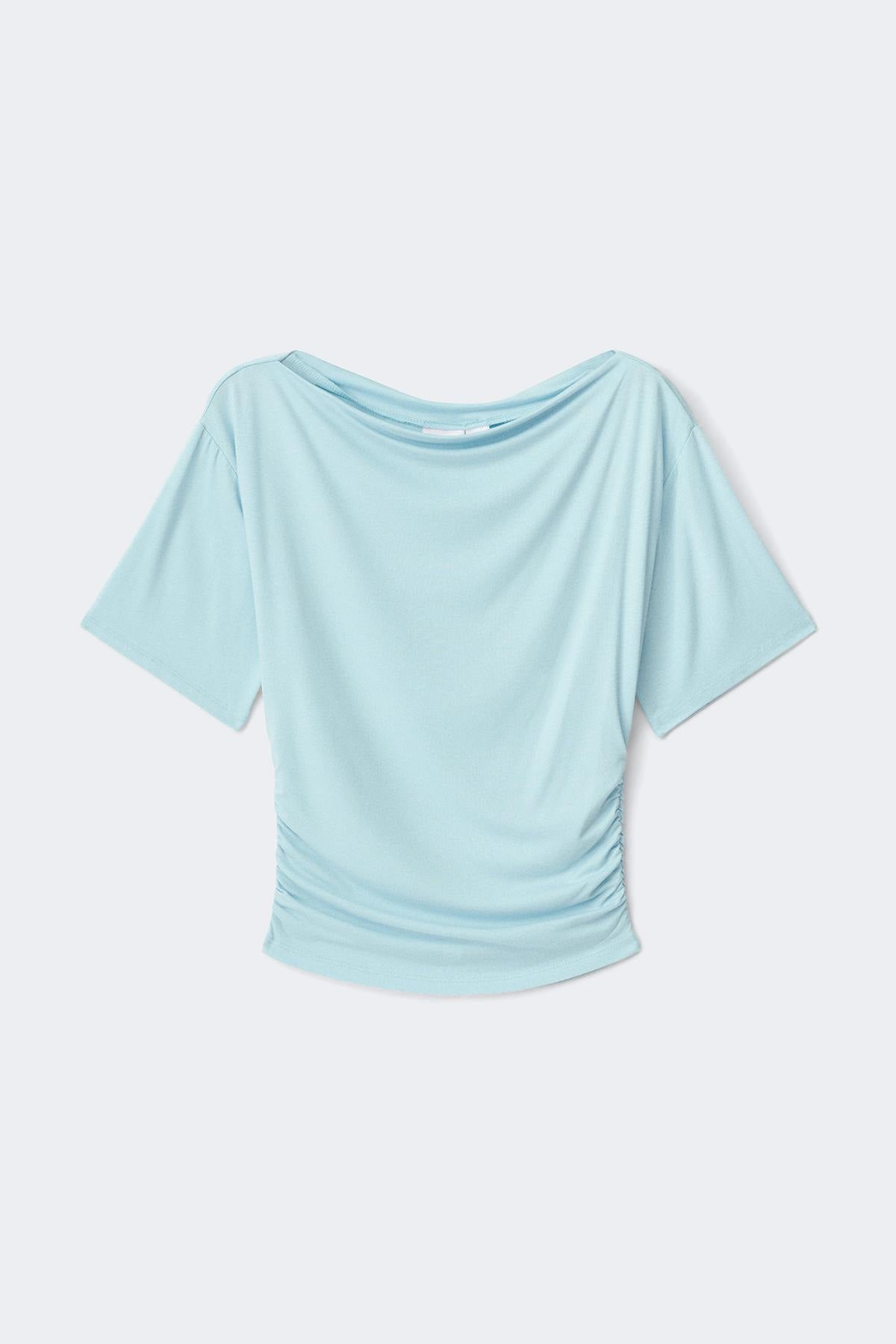 Y fitted short sleeve top - Cool blue