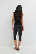 Sporty stripe capri - Noir