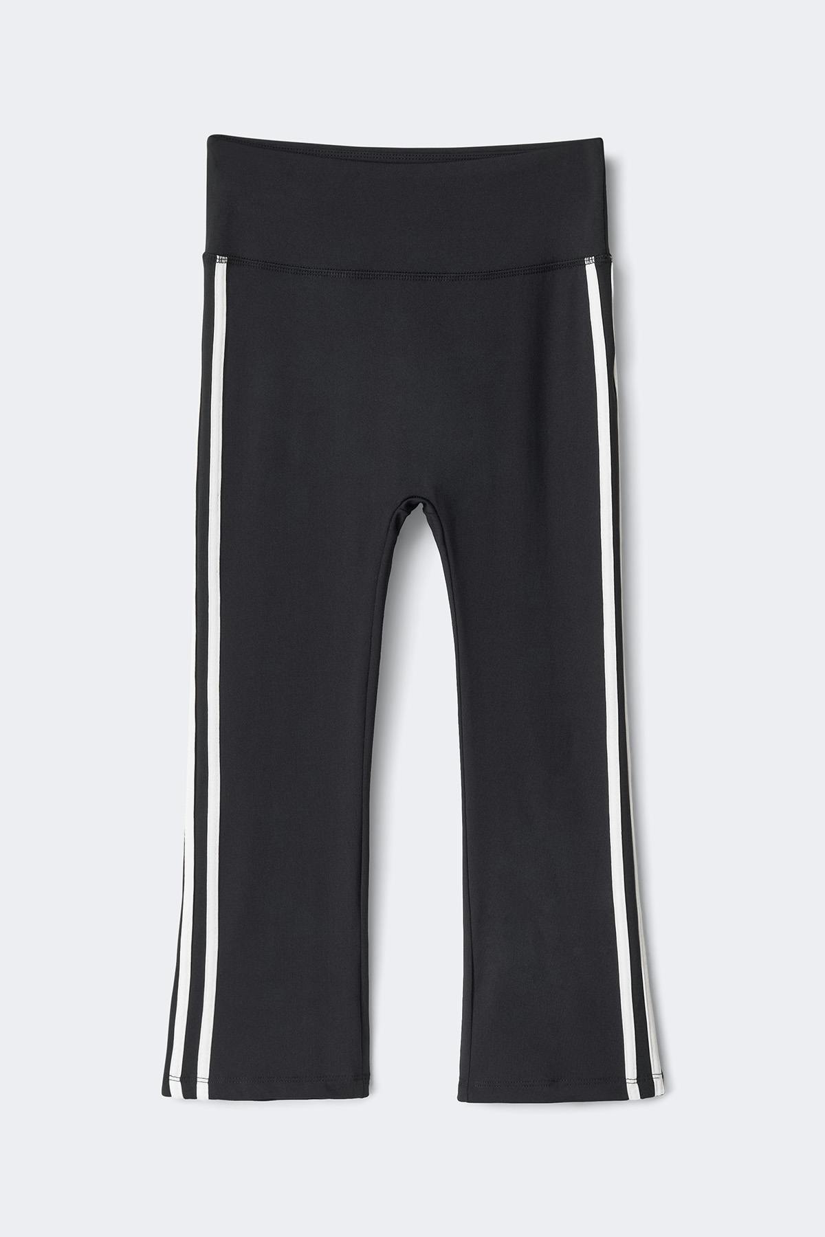 Sporty stripe capri - Noir