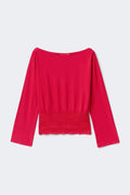 Y lace detail top - Ballet slipper