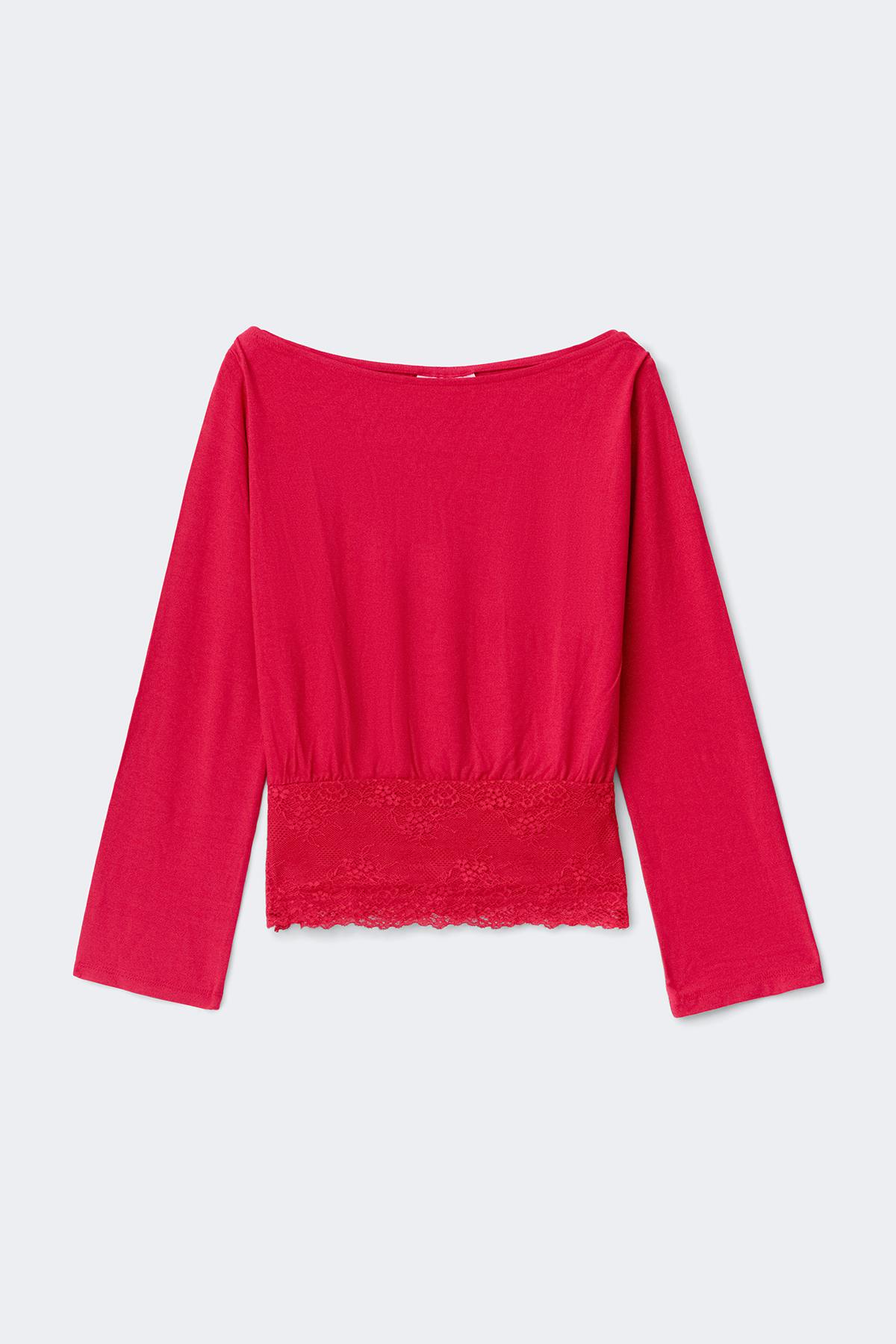 Y lace detail top - Ballet slipper