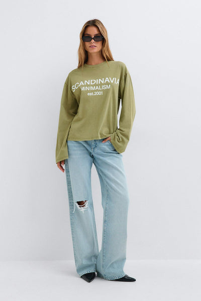 Printed long sleeve tee