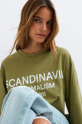 Printed long sleeve tee - Slate green
