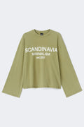 Printed long sleeve tee - Slate green