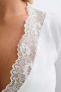 14+ lace v-neck top - Ballet slipper