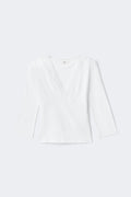 14+ lace v-neck top - Ballet slipper