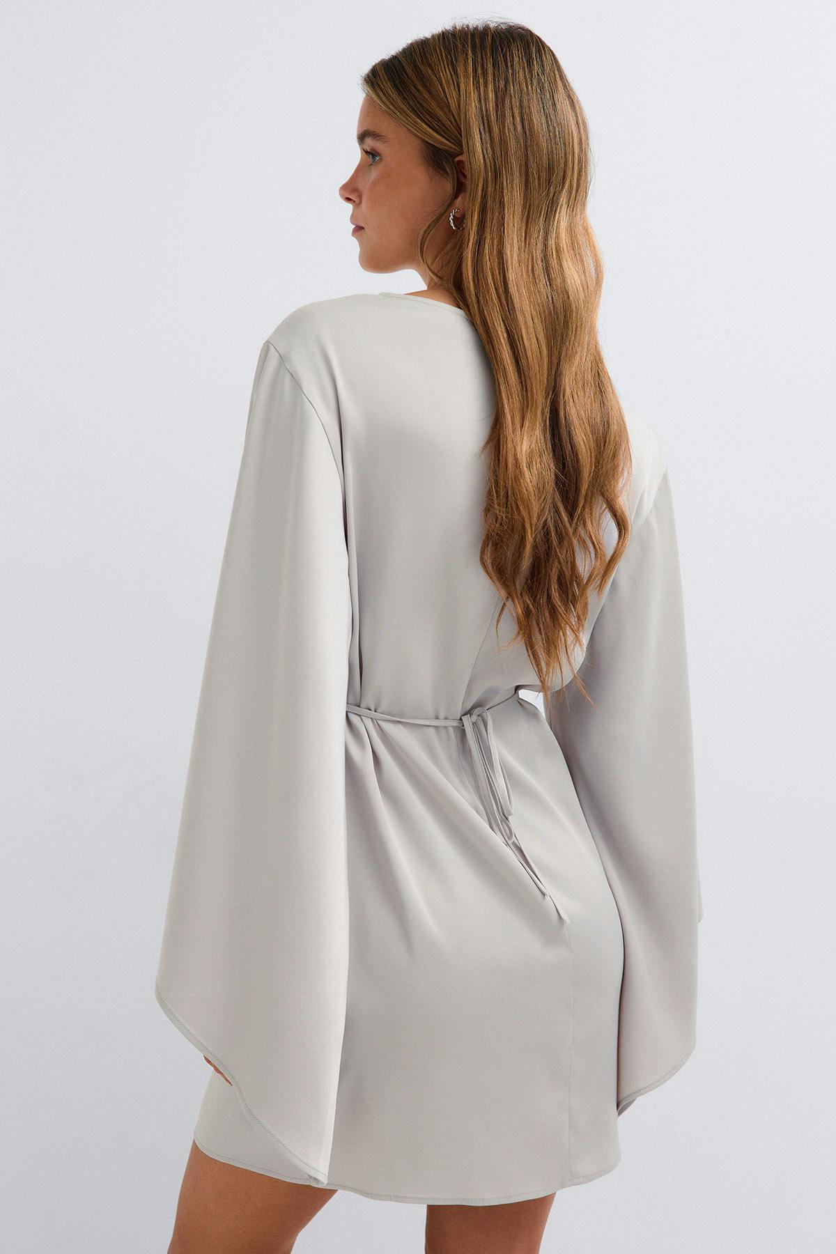 Keyhole mini dress - Gris