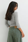 Quarter sleeve boatneck top - Lipstick red