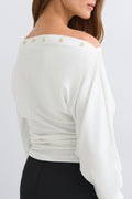 Button detail top - Blanc cassé