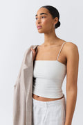 spaghetti strap singlet - Blanc cassé