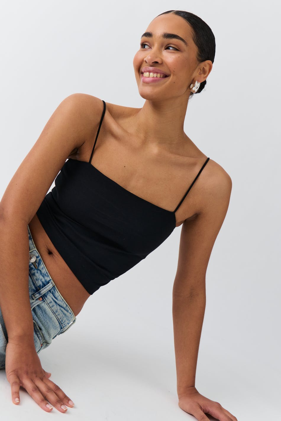 spaghetti strap singlet - Blanc cassé