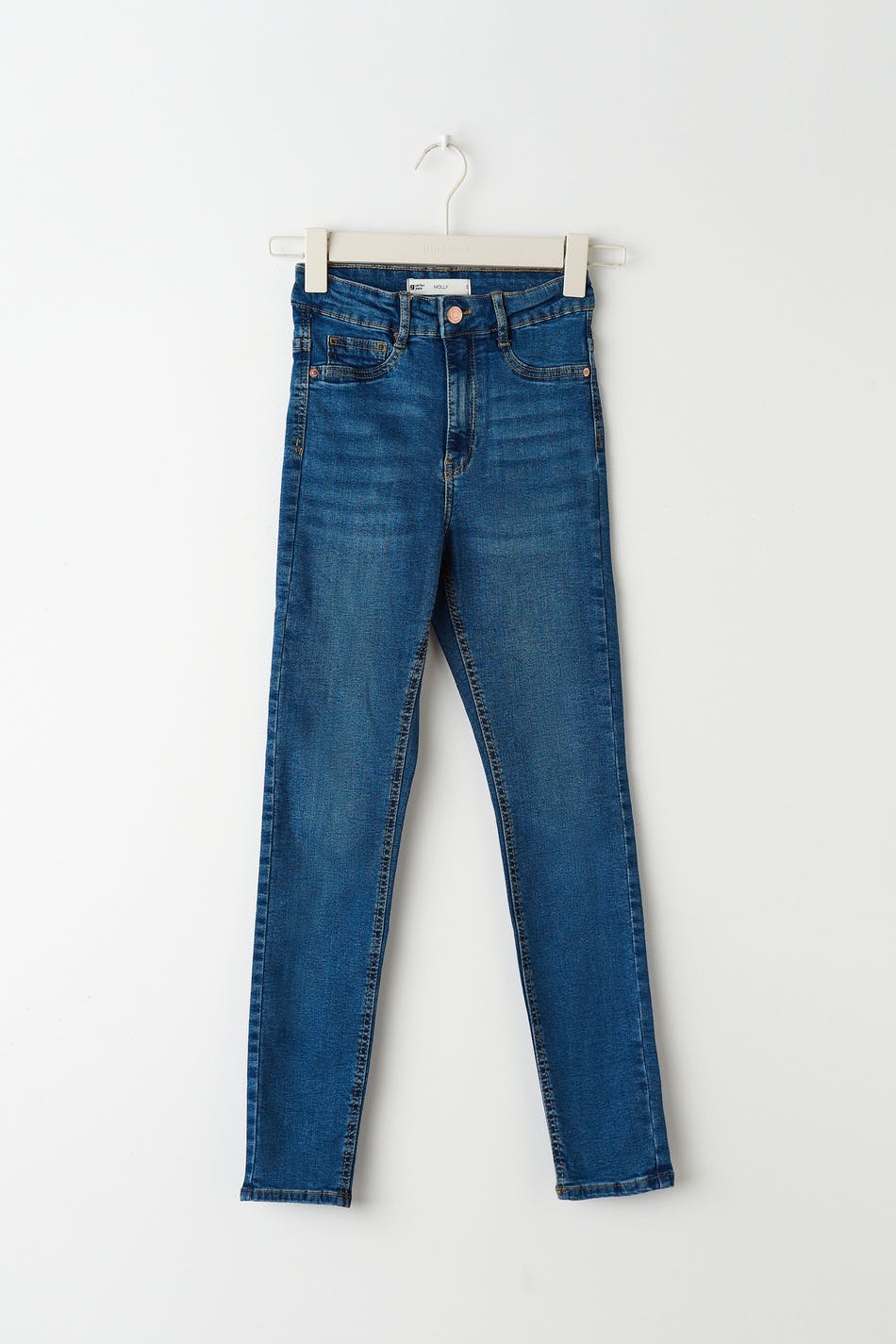 molly petite high w jeans - Blanc cassé