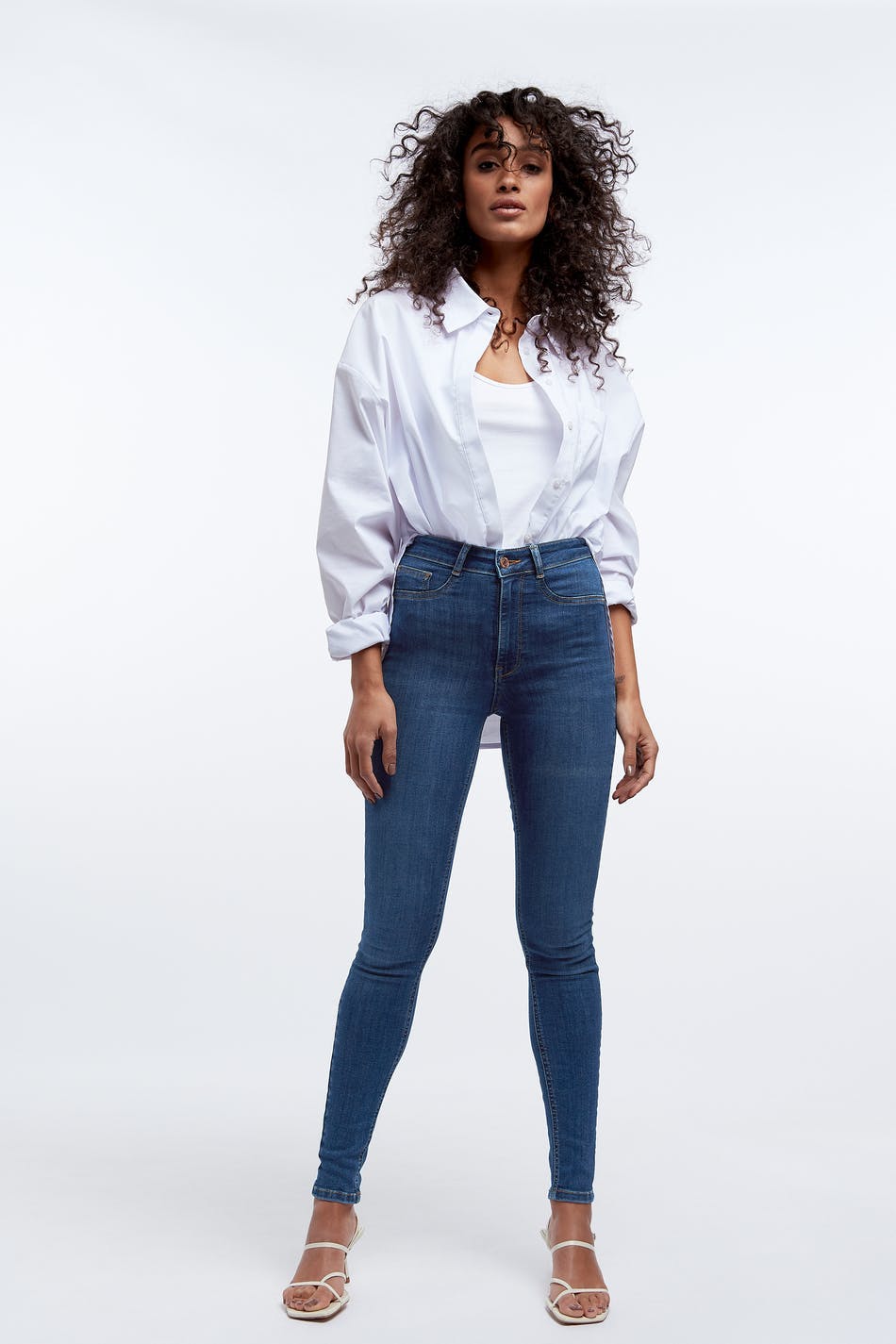 molly petite high w jeans - Dk blue h