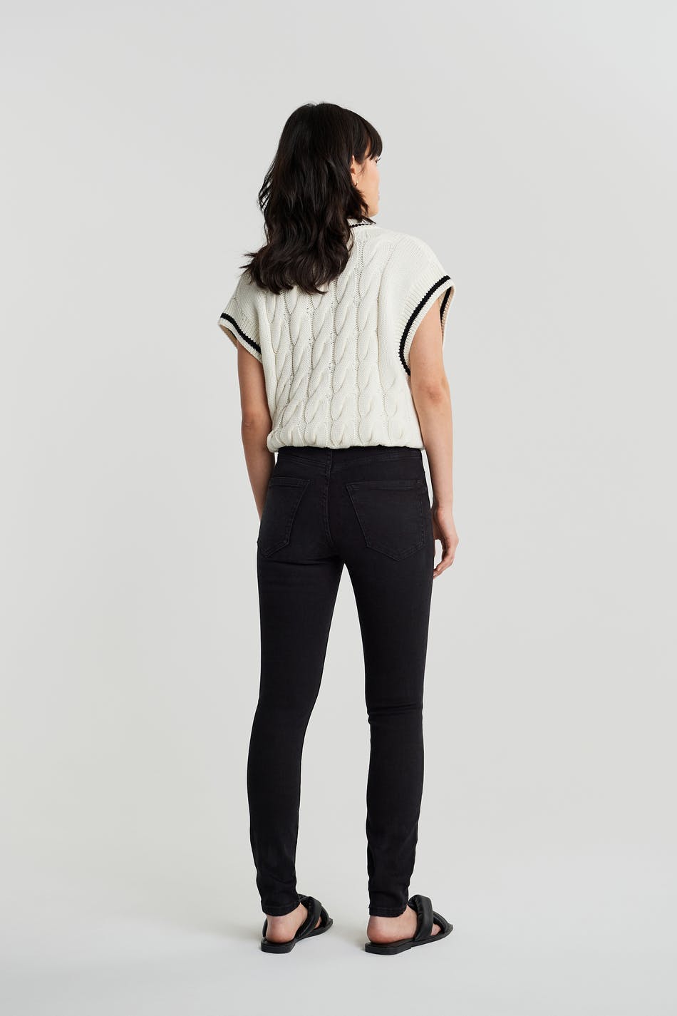 molly petite high w jeans - Offblack
