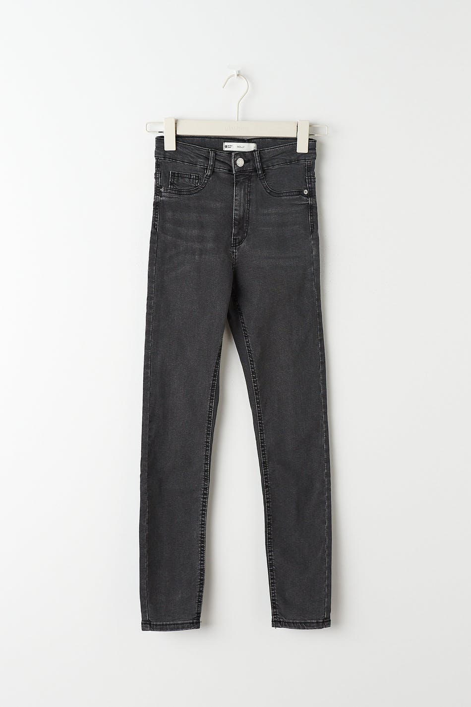 molly petite high w jeans - Blanc cassé