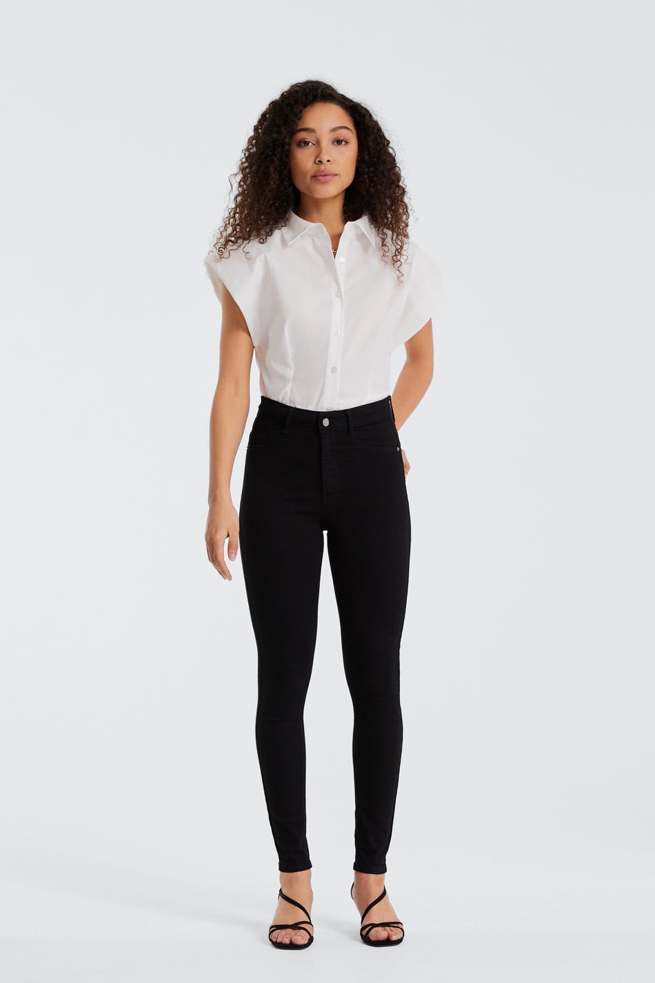 molly petite high w jeans - Offblack