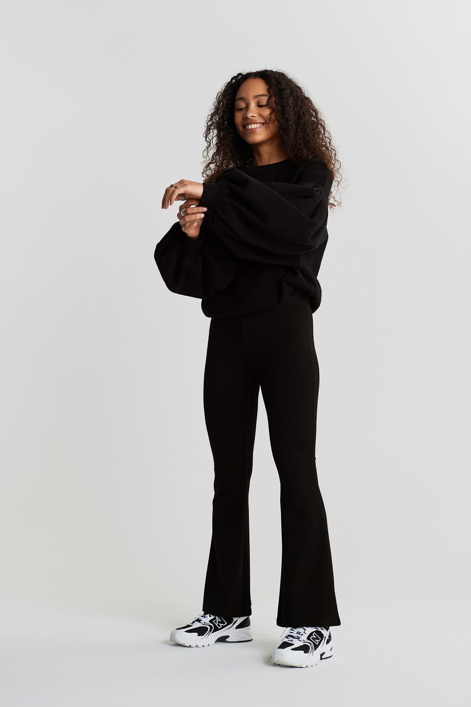 Flare petite jersey trousers - Noir