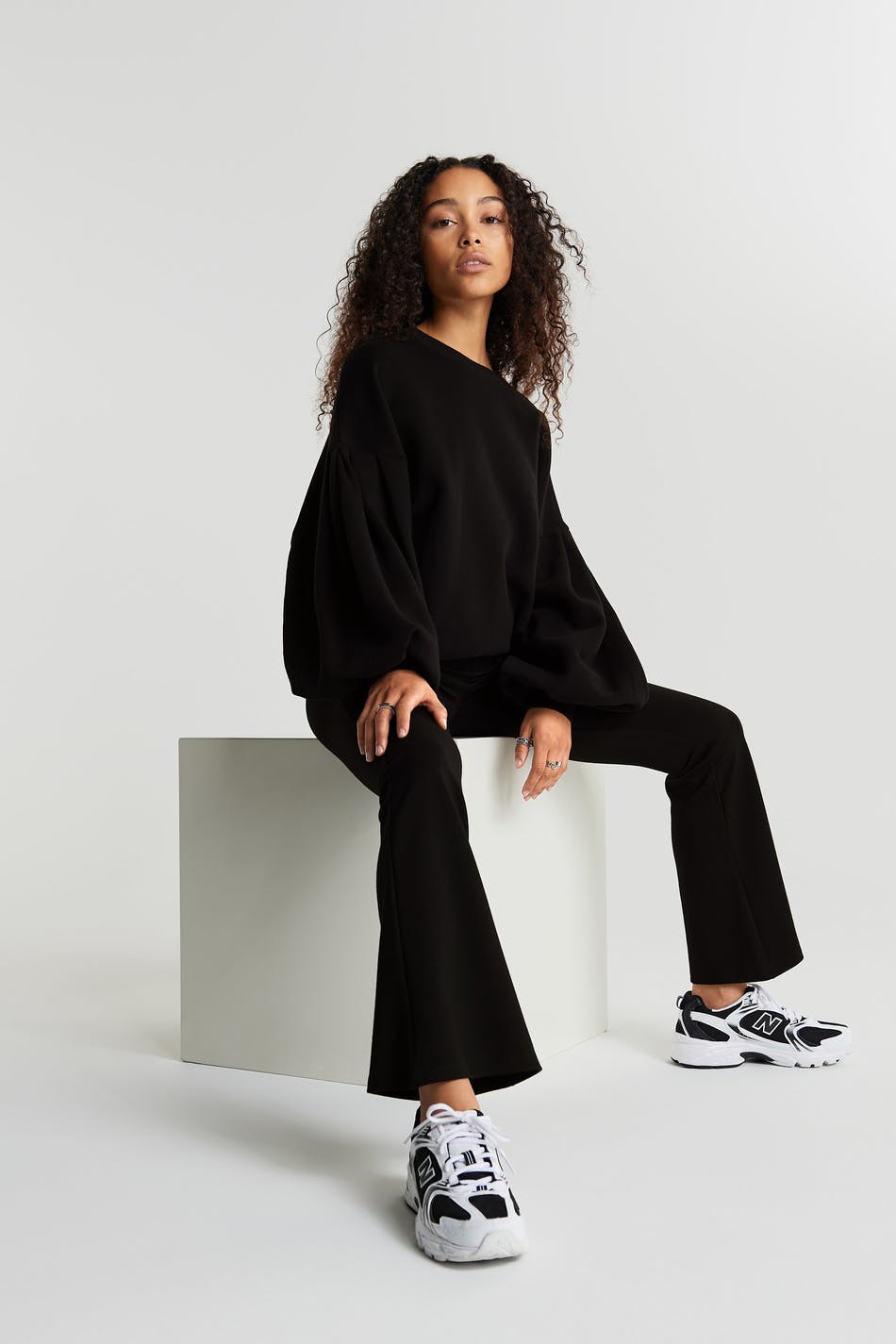 Flare petite jersey trousers - Noir