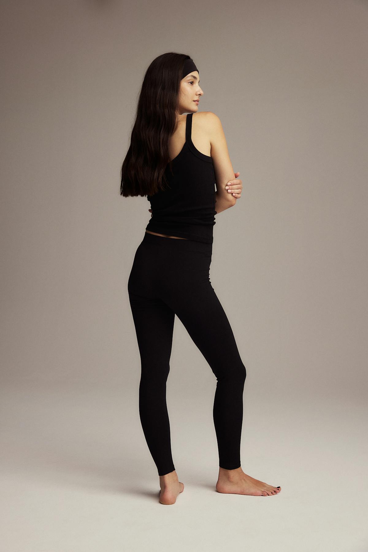 Basic long leggings - Noir