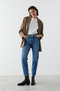 mom jeans - Black/grey dest