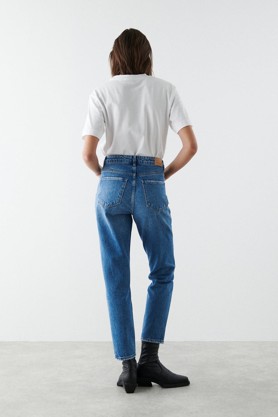 mom jeans - Black/grey dest