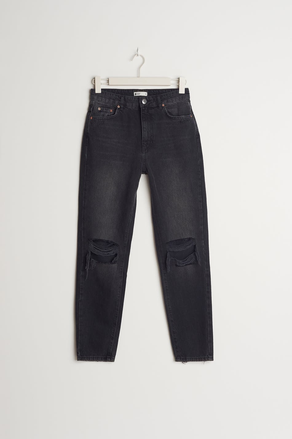 mom jeans - Black/grey dest