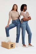 Comfy mom jeans - Skyline blue