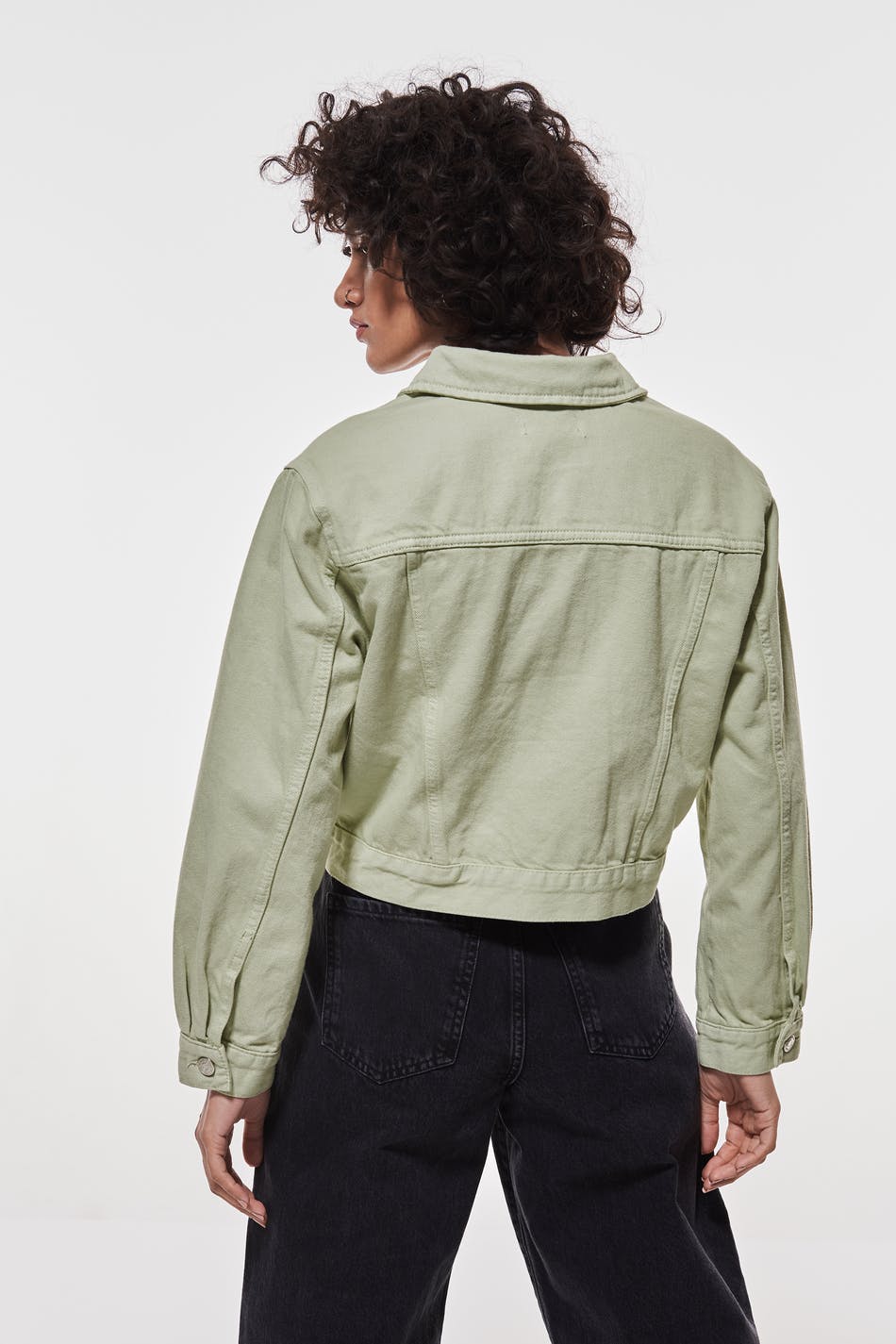Trucker denim jacket - Green lily