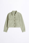 Trucker denim jacket - Green lily