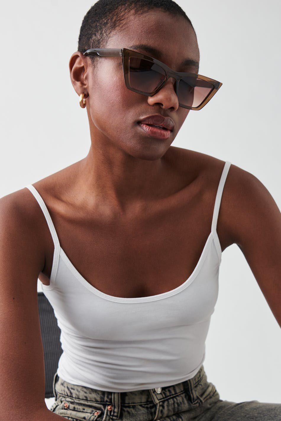 sharp cateye sunglasses - Noir