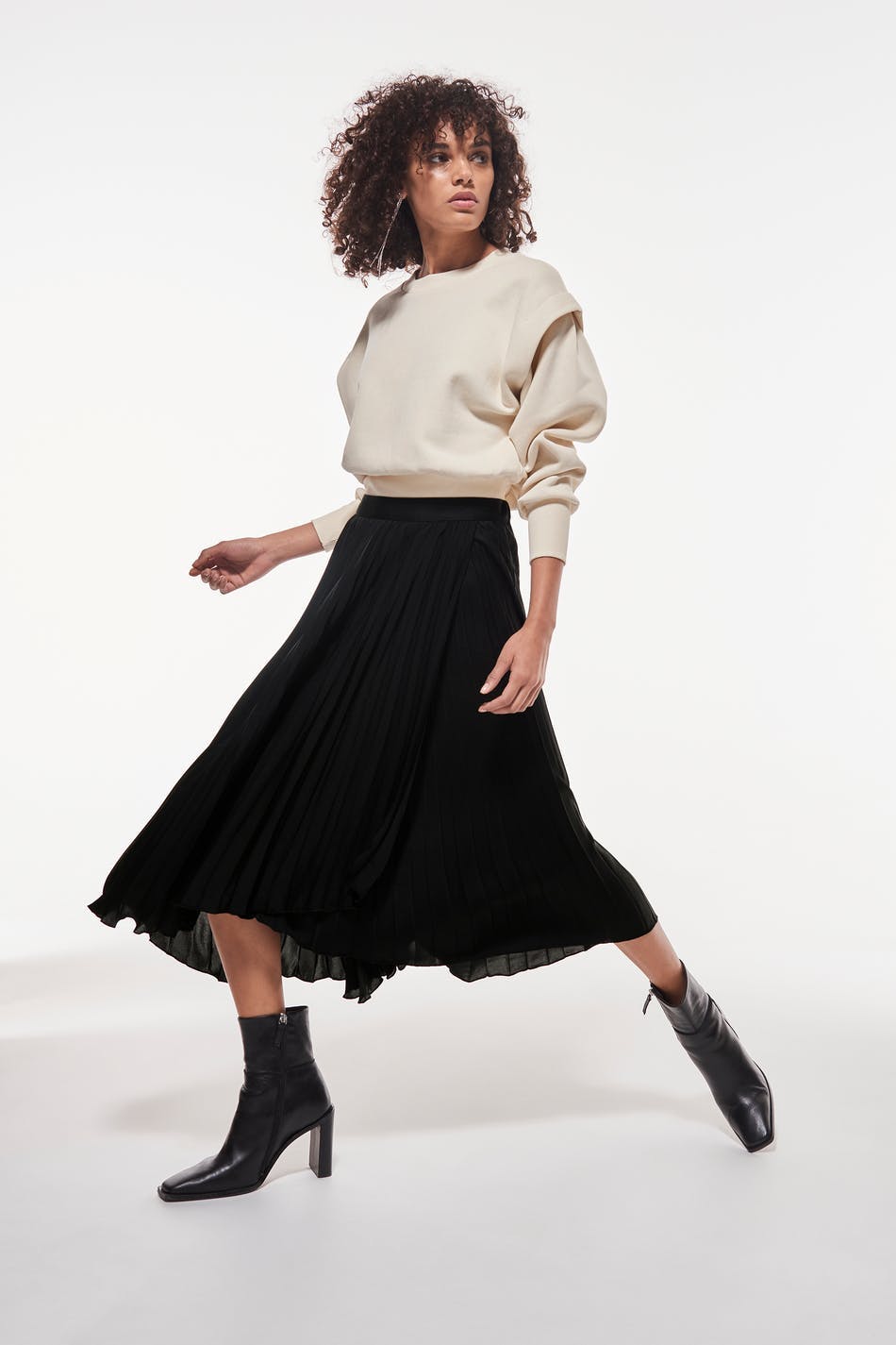 Violet pleated skirt - Noir