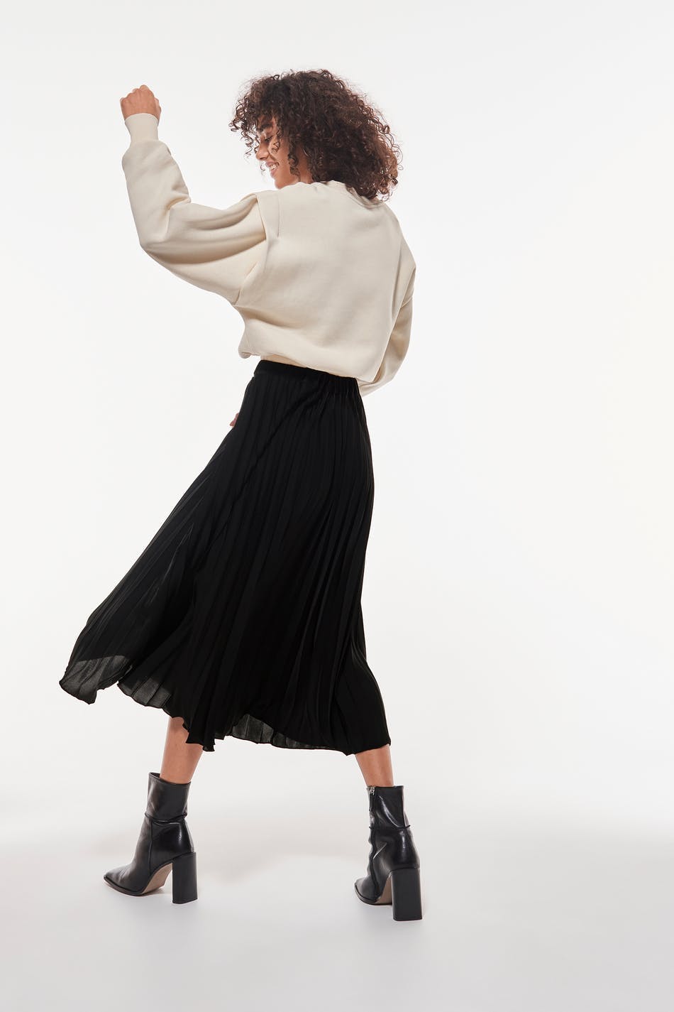 Violet pleated skirt - Noir