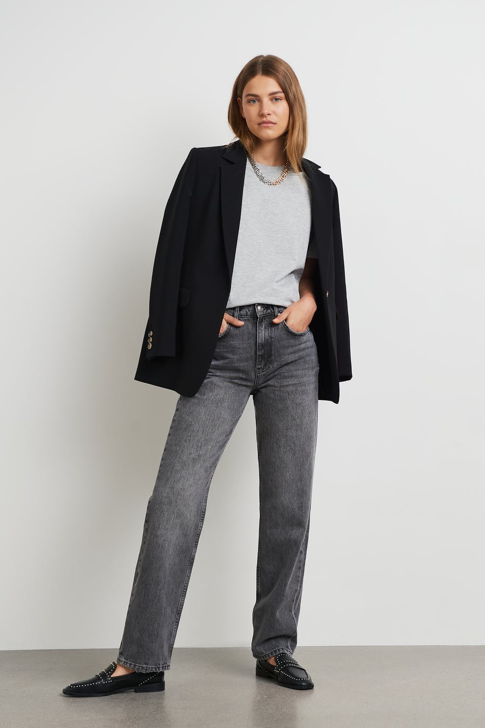 high waist jeans - Blanc cassé