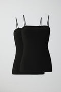 2-pack long singlet - Black/white
