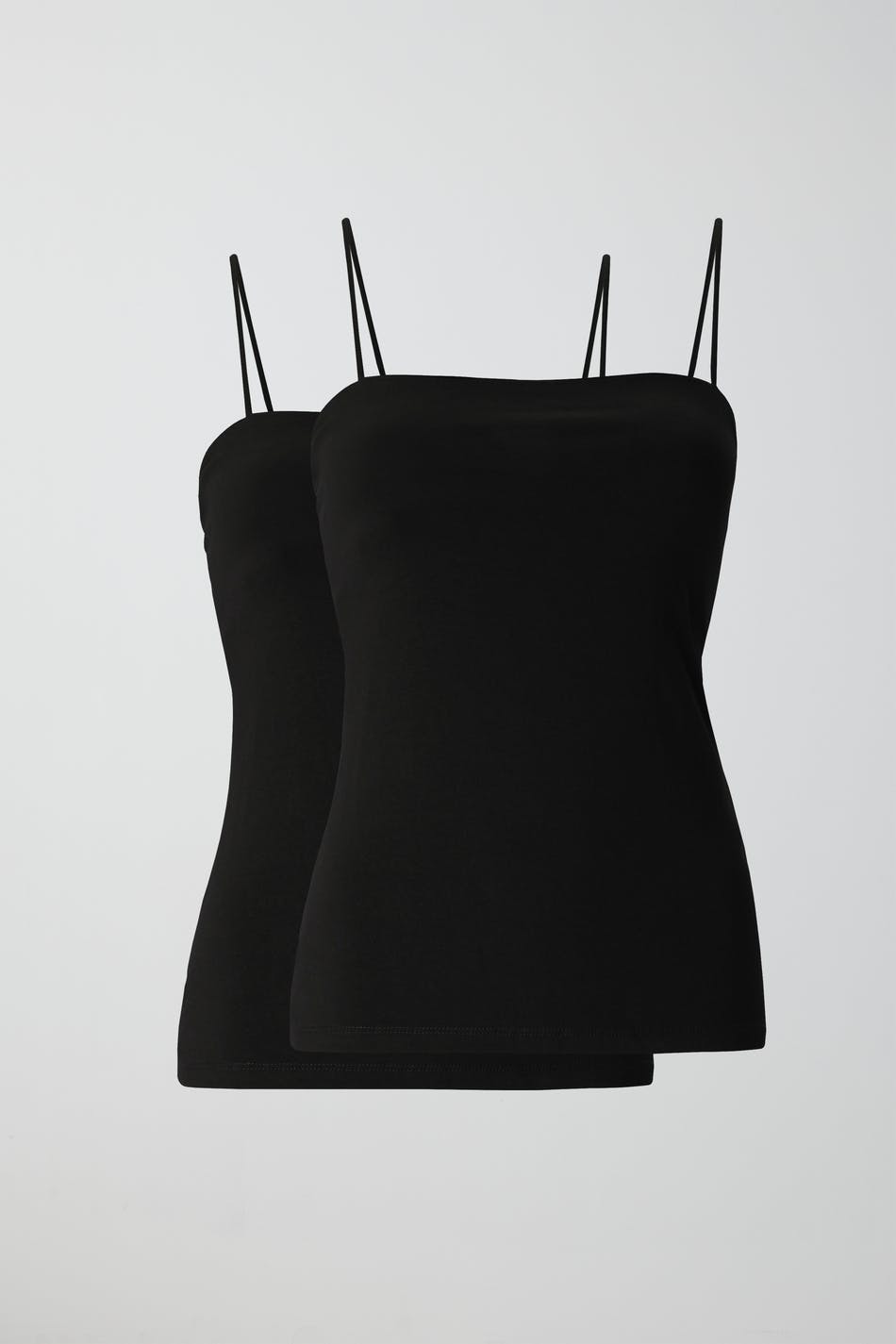 2-pack long singlet - Black/white