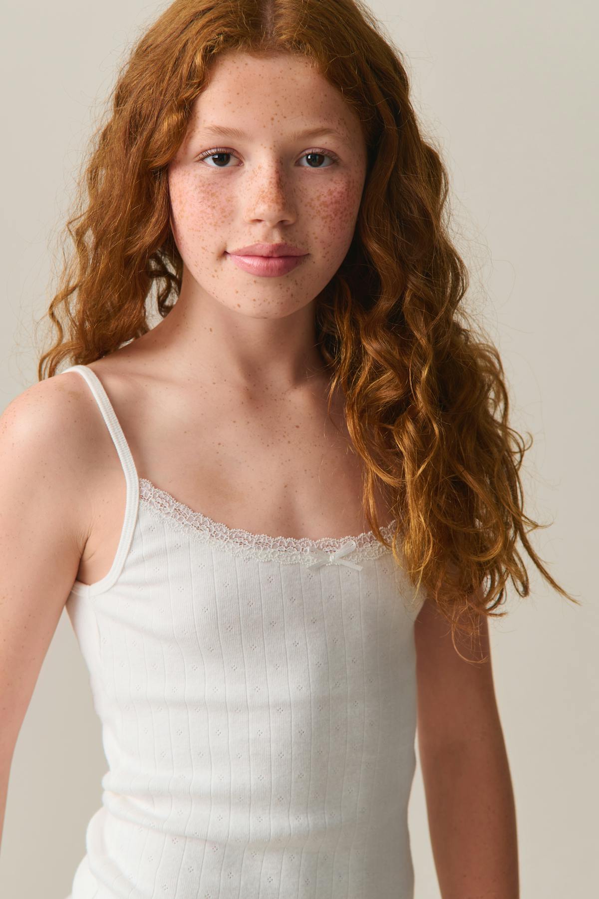Y lace singlet - Rose clair