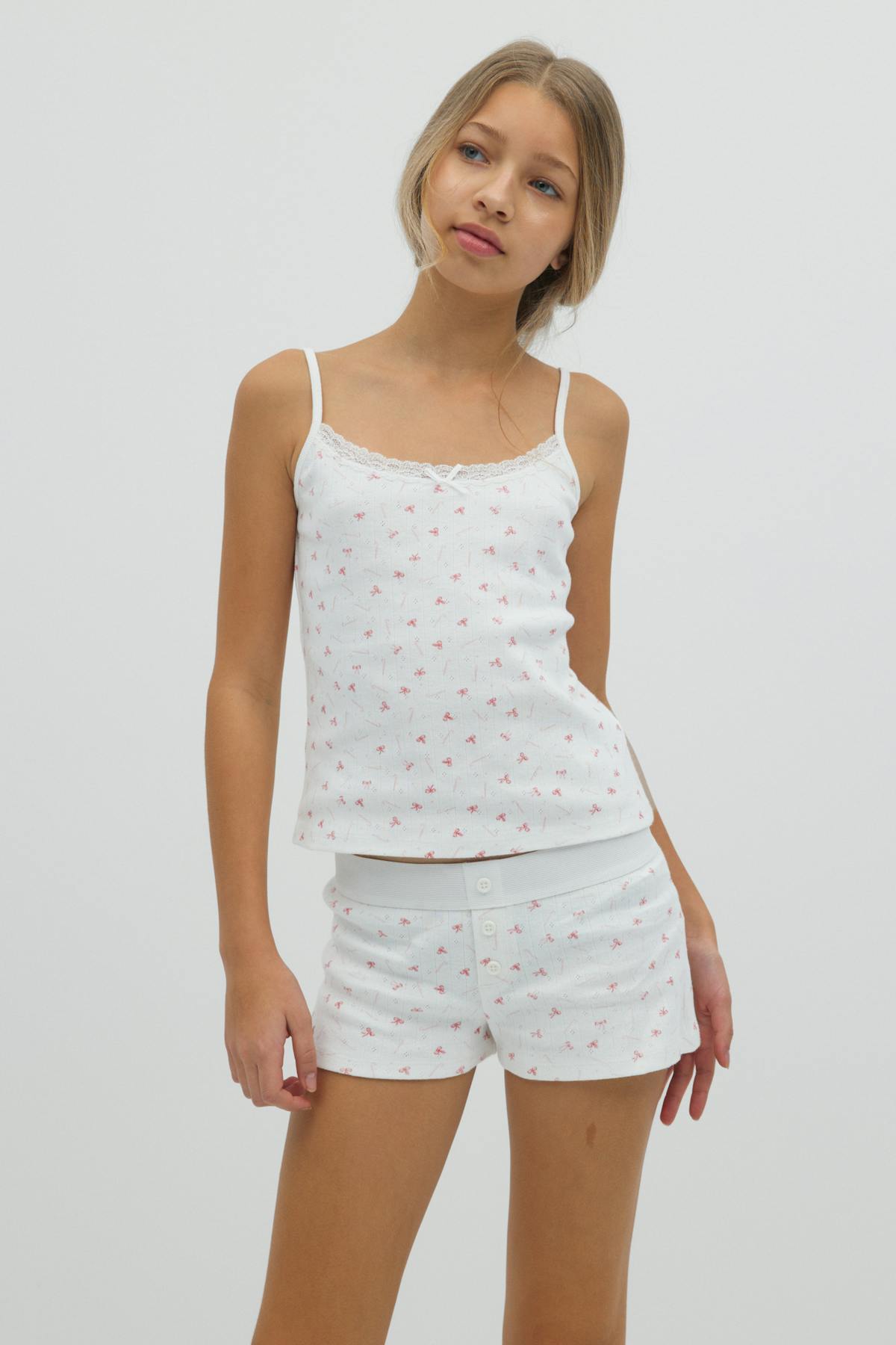 Y lace singlet - Rose clair