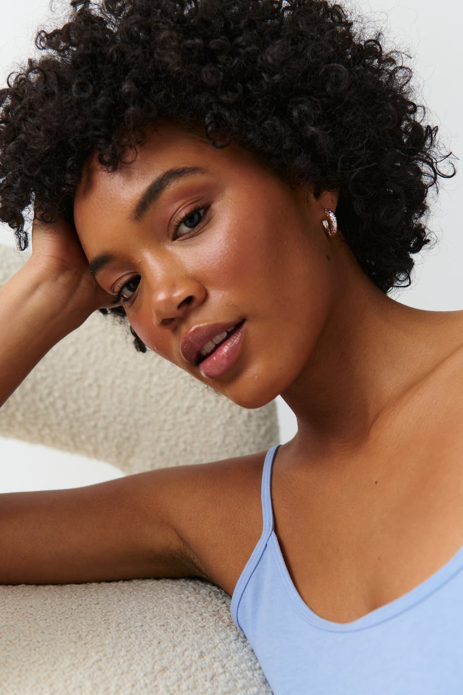 Textured hoops - Shiny silver