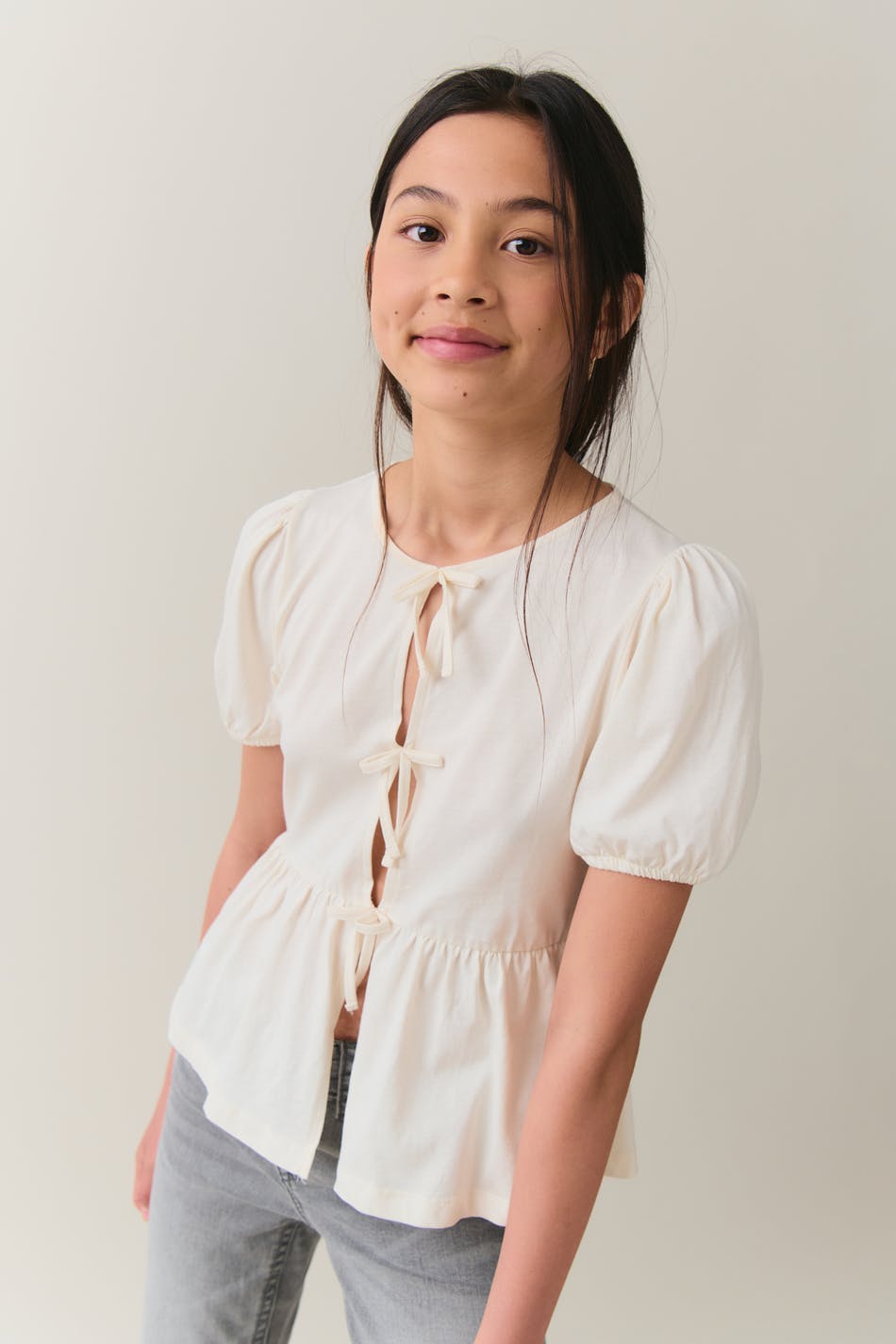 Y puff sleeve top - Blanc