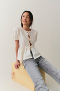 Y puff sleeve top - Blanc