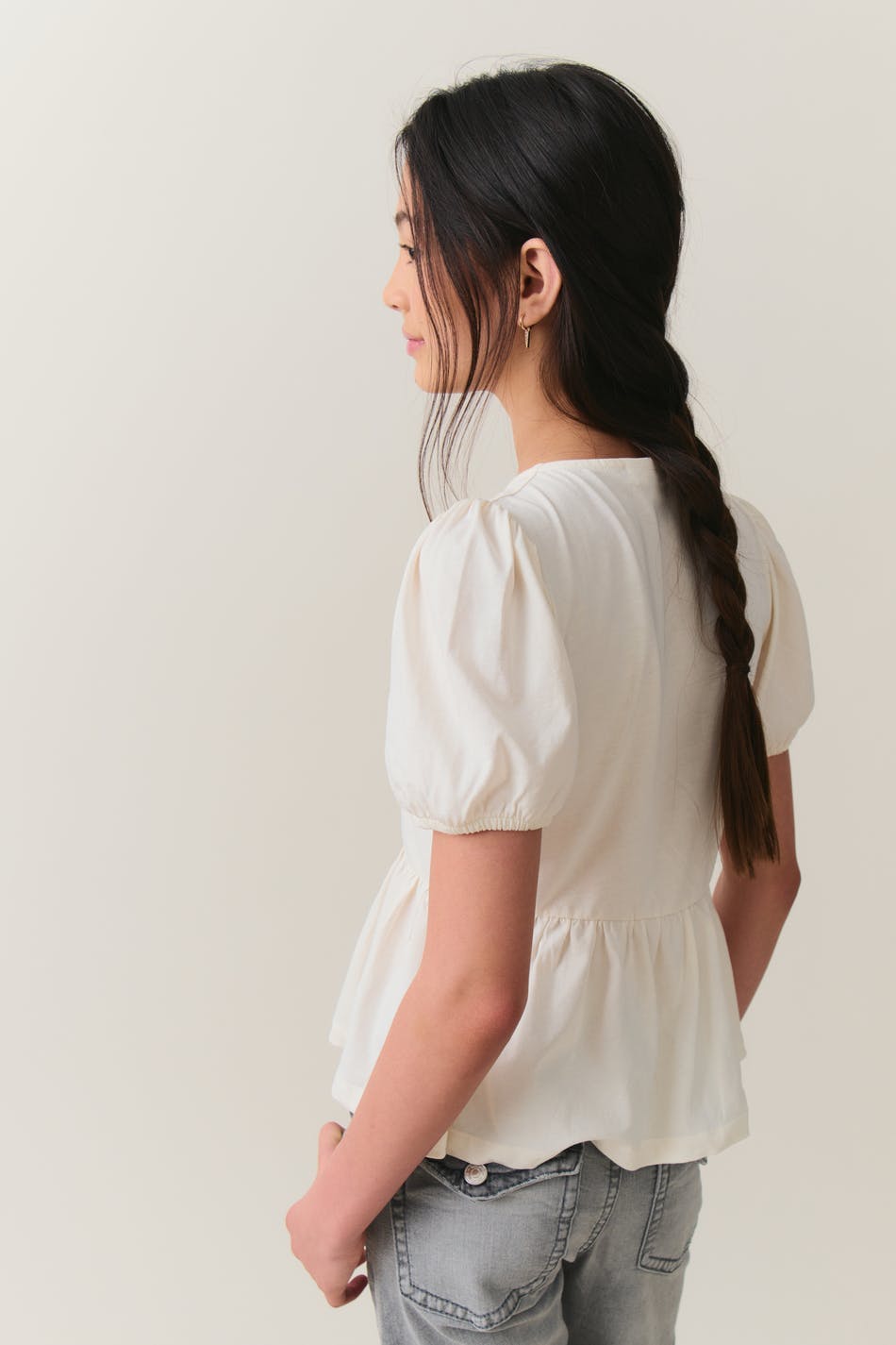Y puff sleeve top - Blanc