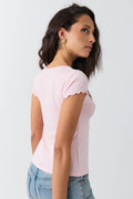 Lace detail top - Noir