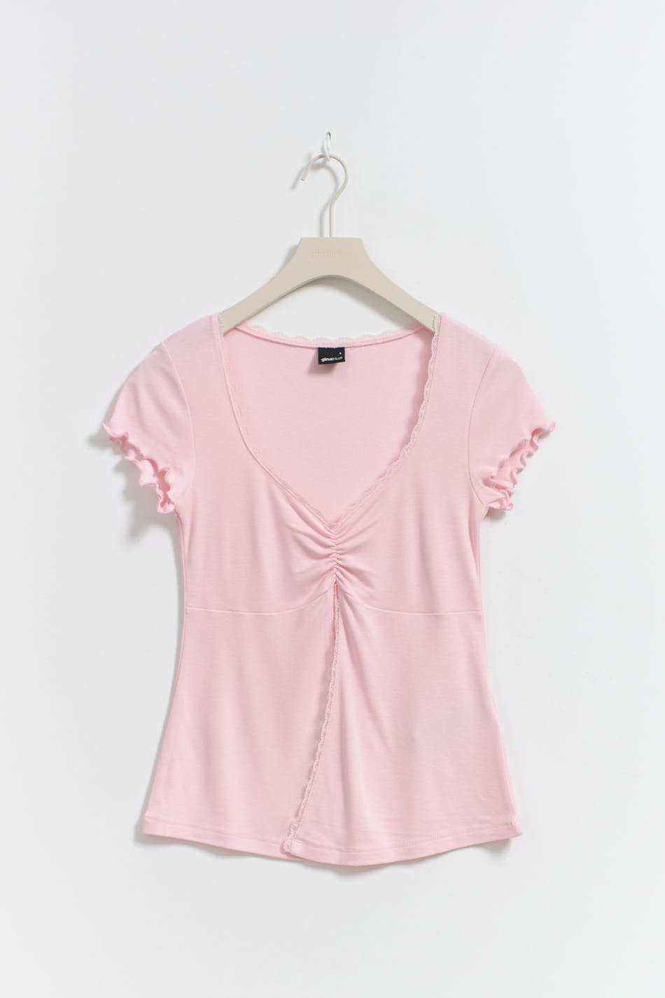 Lace detail top - Noir