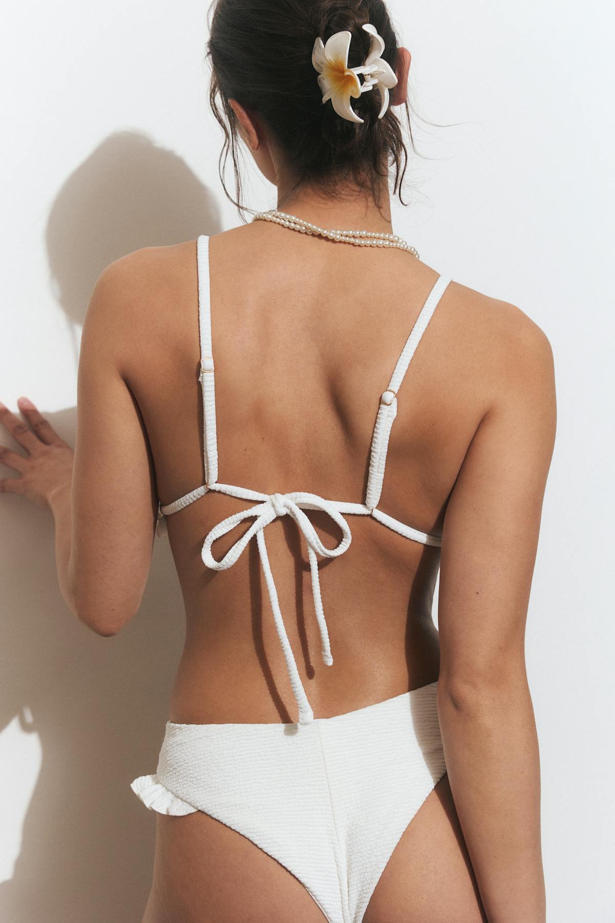 Bikini frill top - Blanc cassé