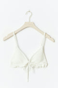 Bikini frill top - Blanc cassé